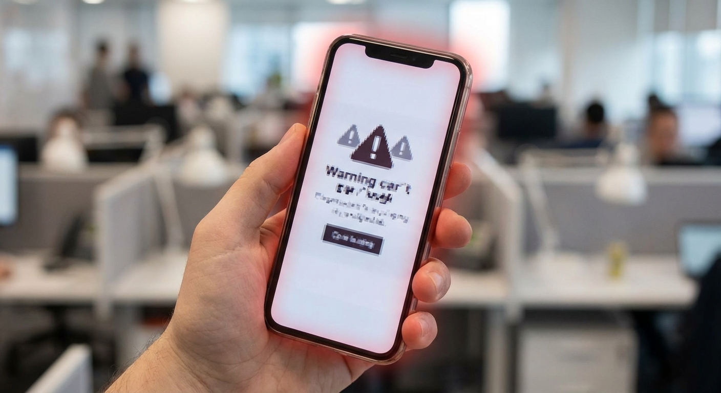 Suspicious phishing message on smartphone representing AI-generated social engineering threat